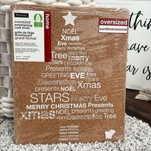 Harman Oversized Christmas Tree Entertaining Cork Trivet 10 x 12"